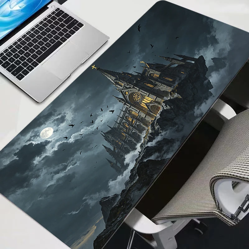 Gaming Mouse Pad Middle Ages castle new Large Computer Mousepad Desk Mat PC Anime Carpet Keyboard Gamer Accessories Table