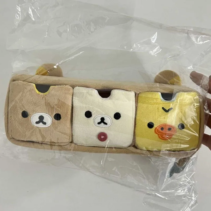

Rilakkuma коробка для хранения с тремя сетками для девочек, плюшевая перегородка для спальни с героями мультфильмов Kiiroitori, коробка для хранения ювелирных изделий, декоративный орнамент, подарок