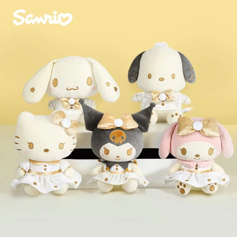 Quente kawaii kuromi minha melodia hellokts cinnamoroll brinquedos de pelúcia broadway anime preto ouro série plushie dos desenhos animados boneca de pelúcia presentes