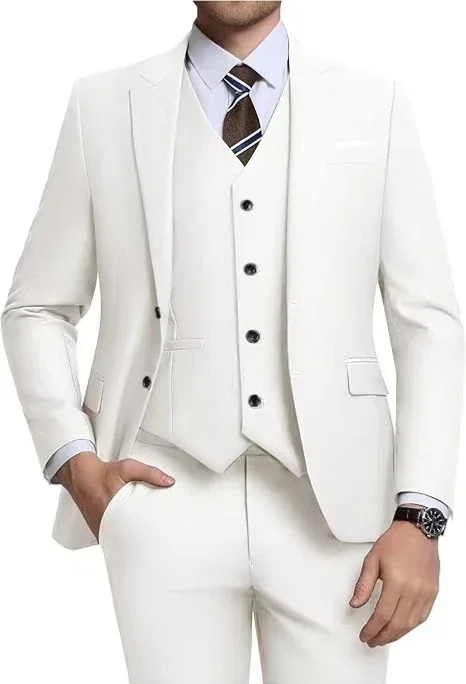 Custom High Quality Men's Suit Blazer Vest Pants Set