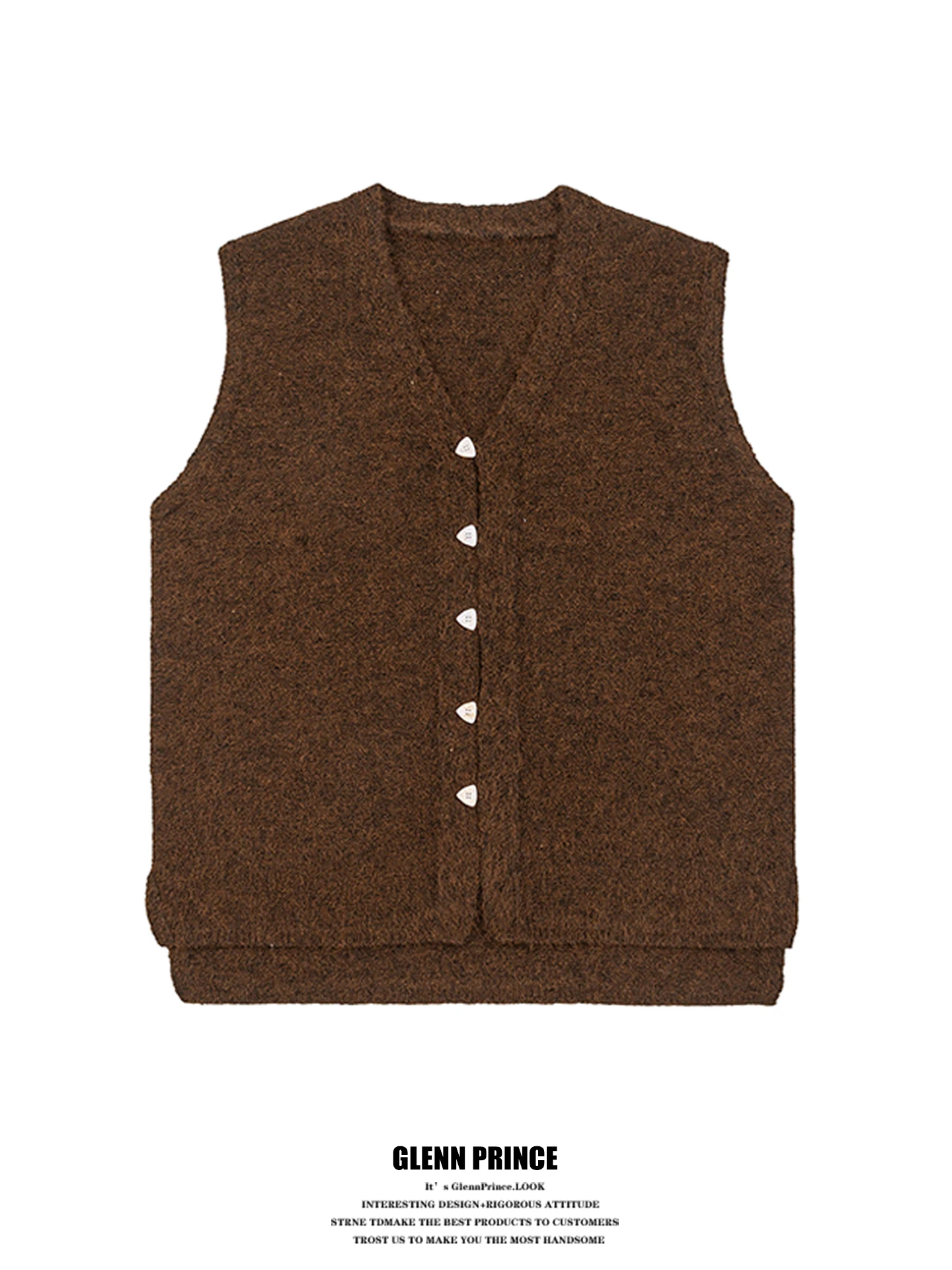 

Мужской жилет GPstudio Vintage Pure Color V-ne, трикотажный, осенне-зимний, для многослойного образа, молодежный, повседневный, ретро-стиль