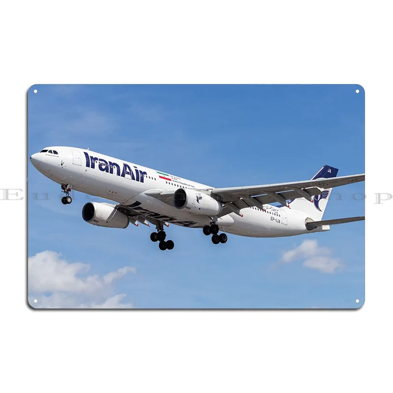 Iran Air A330 Metal Signs Decoration Club Garage Customized Cinema Tin Sign Poster