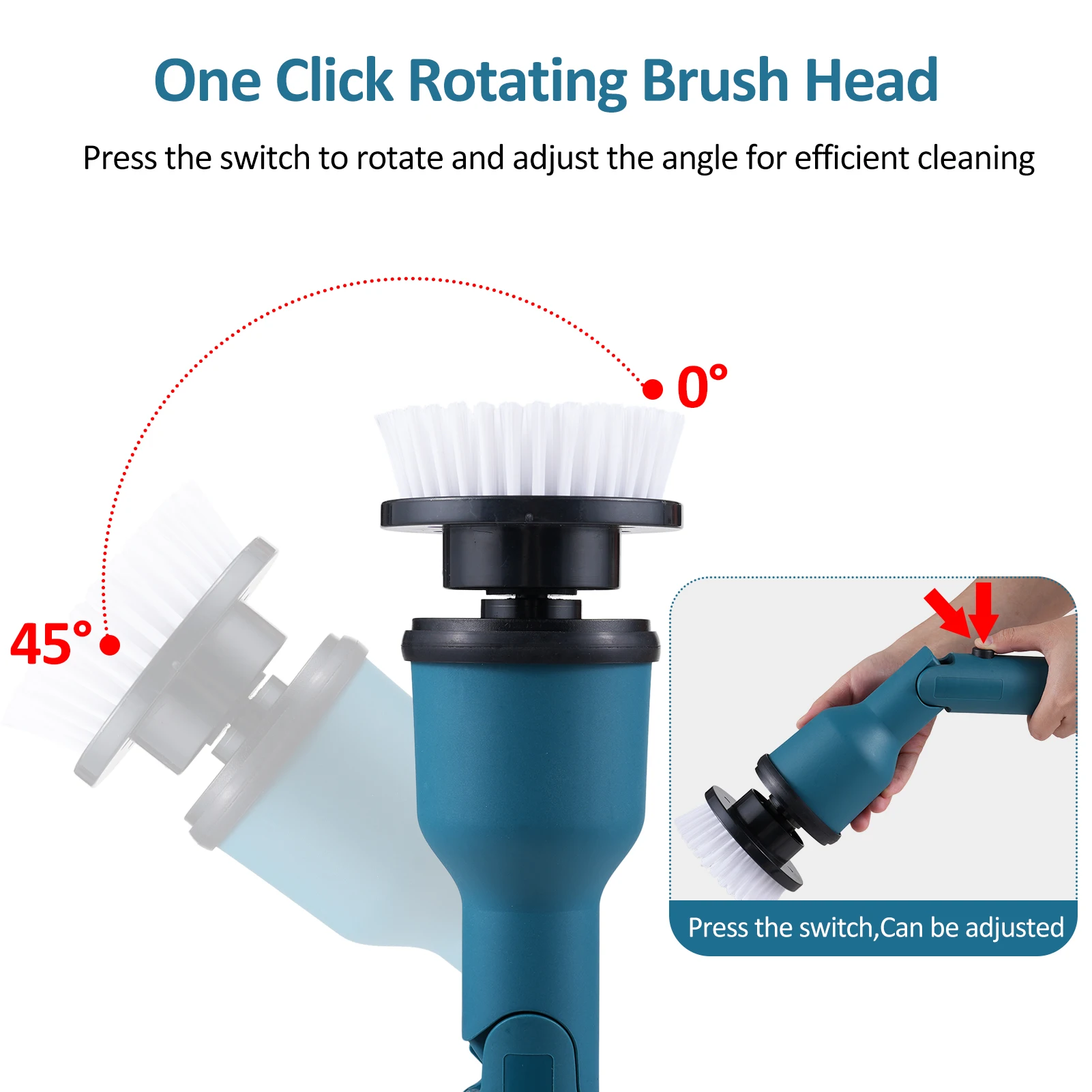 21V Electric Spin Scrubber, Multi-Function Lithium Retractable Cleaning Brush, Cordless Shower Cleaning Brush