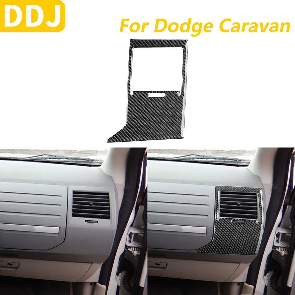 

Для Dodge Caravan 2008-2010 углеродное волокно второго пилота, вентиляционное отверстие для кондиционера, крышка, накладка, автомобильные аксессуары, внутренняя наклейка