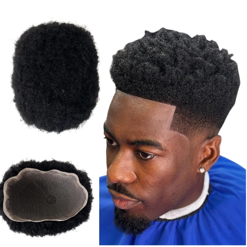 

Замена индийских натуральных человеческих волос 4 мм, афро-парик 1B # Полный кружевной блок черного цвета 8x10 для чернокожих мужчин