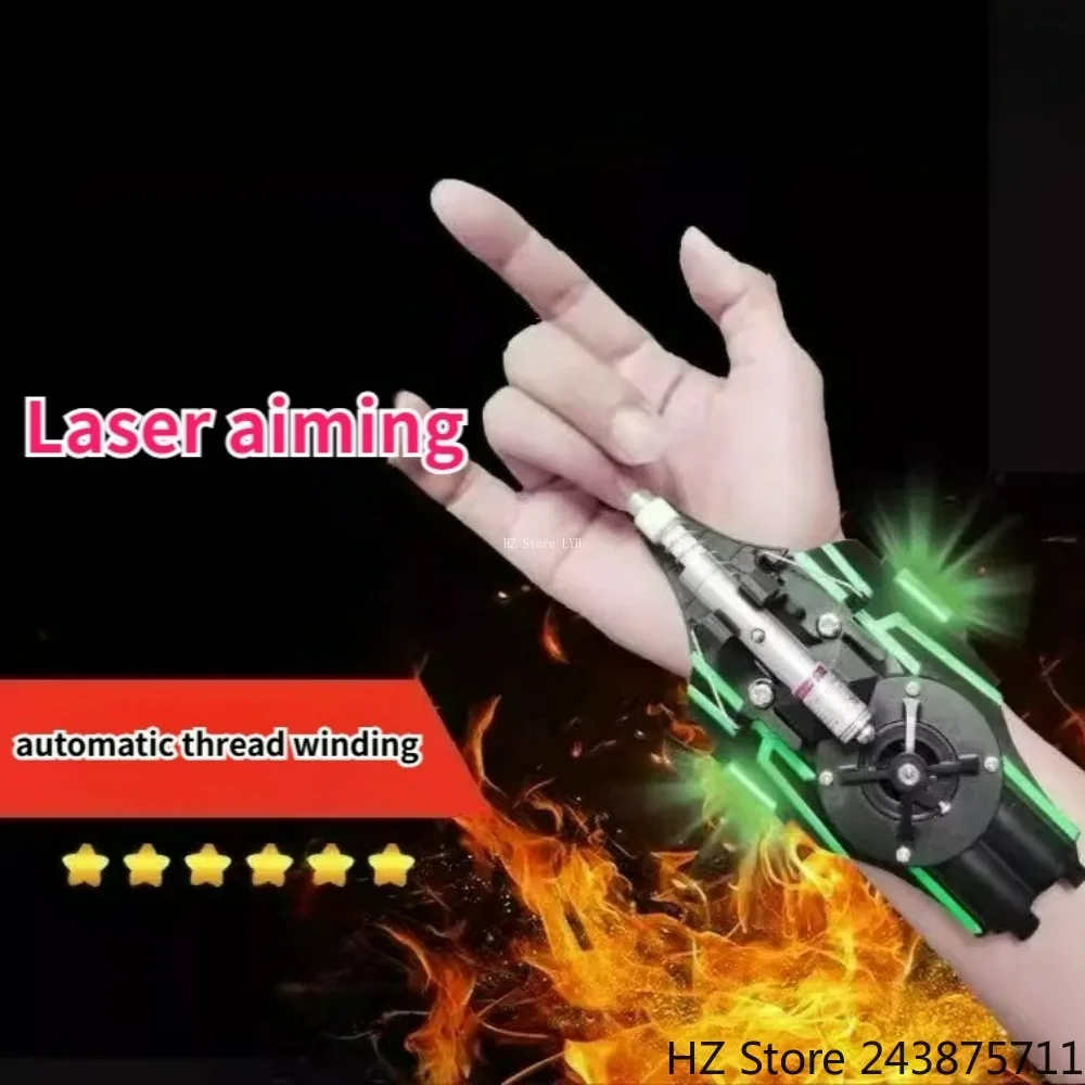 Penembak Jaring Laba-laba dengan Peluncur Jaring Pahlawan Super Otomatis Ringan Mainan Permainan Peran USB Isi Ulang Hadiah Ulang Tahun Penembak Spiderman