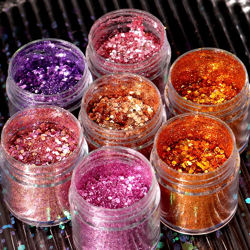 Gradient color glitter powder sequin set combination DIY crystal craft making epoxy resin crystal glue UV silicone mold filler