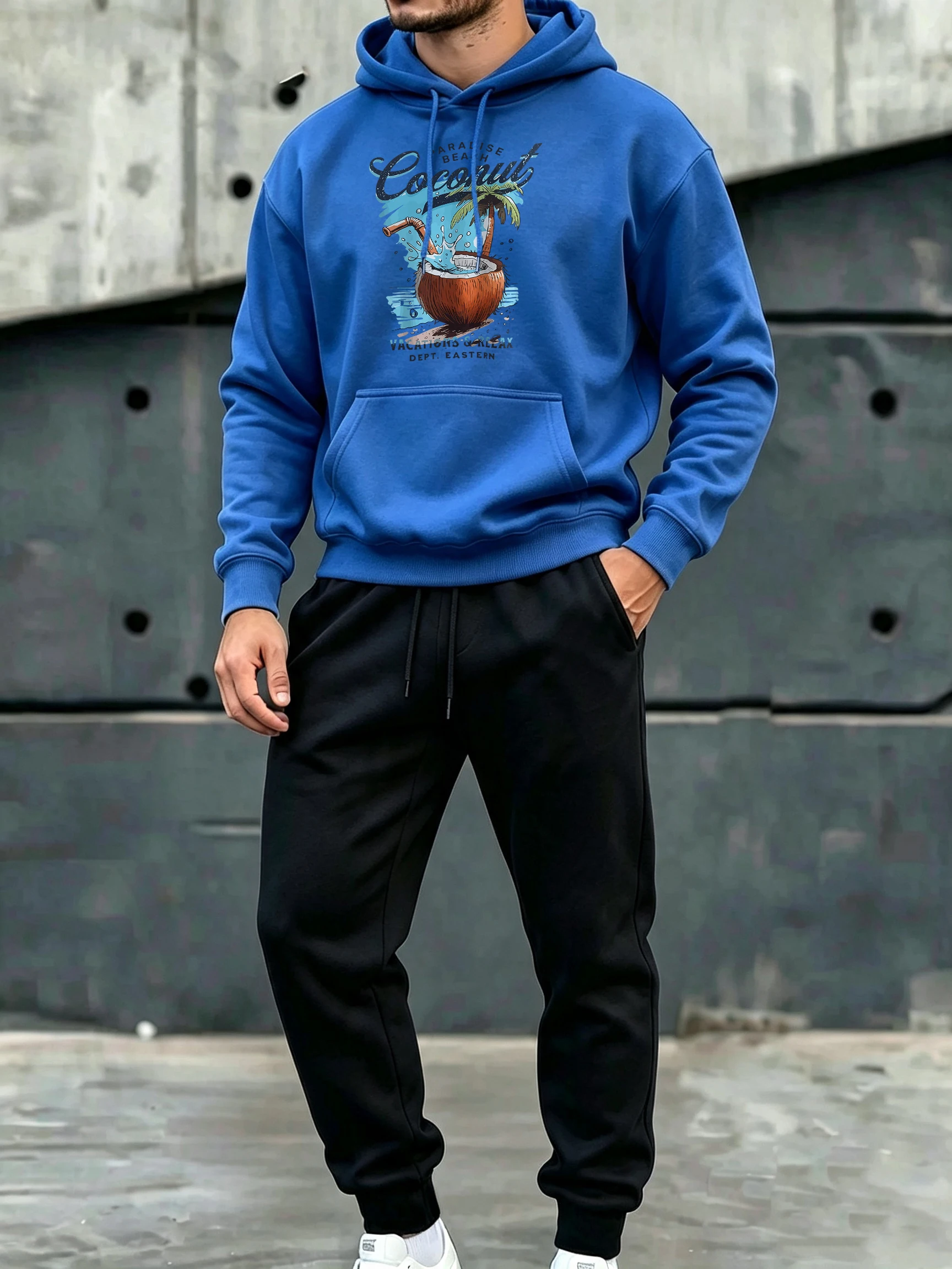 Dogs And Humans High Five For Red Love Print Man Comfy Street Hoodie Autumn Fleece Sweatshirt Set Basic All-Match Sweatpant