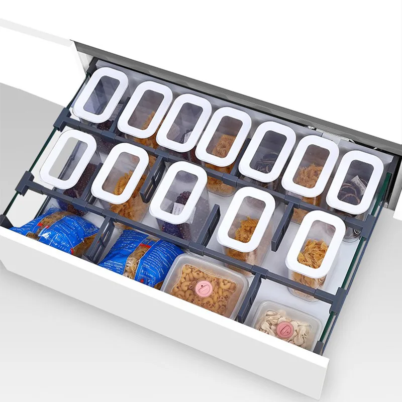 

Square tube inner partition system kitchen cabinet drawer free partition assembly