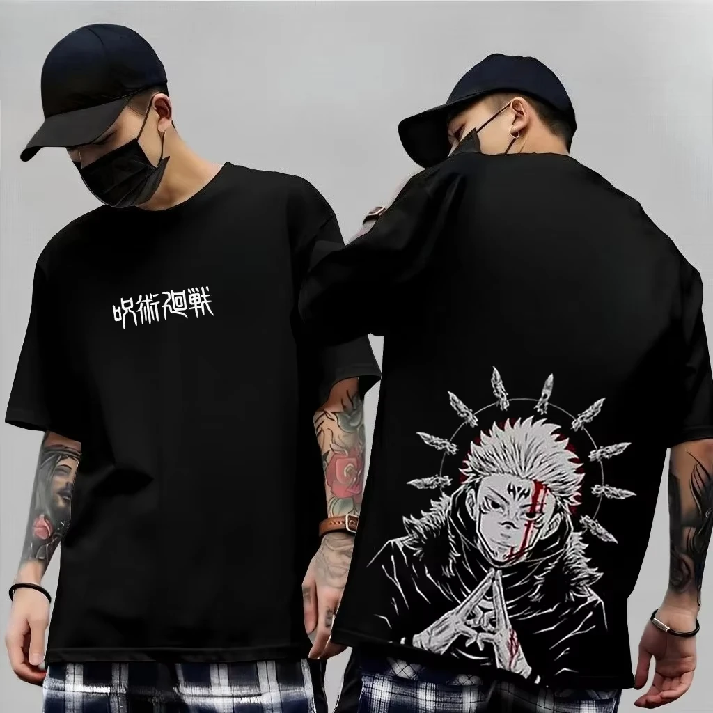 

Футболка с принтом Gojo Satoru Jujutsu Kaisen, хлопковая, с короткими рукавами, для детей, забавная, с круглым вырезом, в стиле Harajuku Y2K, новинка 2026 года