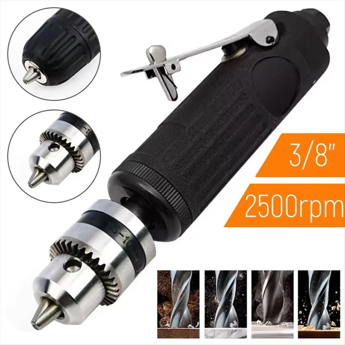Pneumatic Air Drill 3/8 Inch Straight Drill Tapping Machine Air-Operated Drilling Machine Tool Sanding Machine