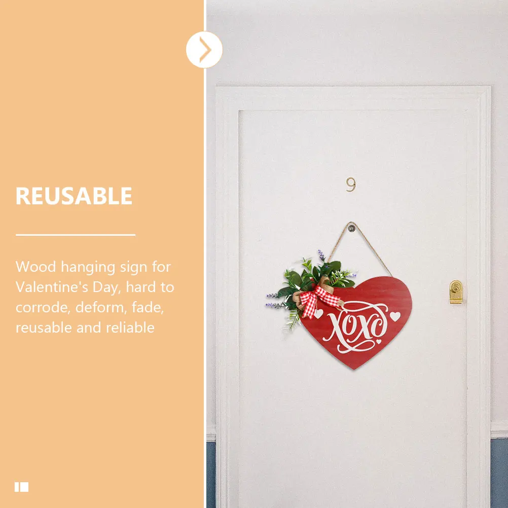 

Wooden Heart Hanging Decoration for Valentine's Valentine Sign Day Party Wedding Home DIY Valentine'S Day Decorations Crafts