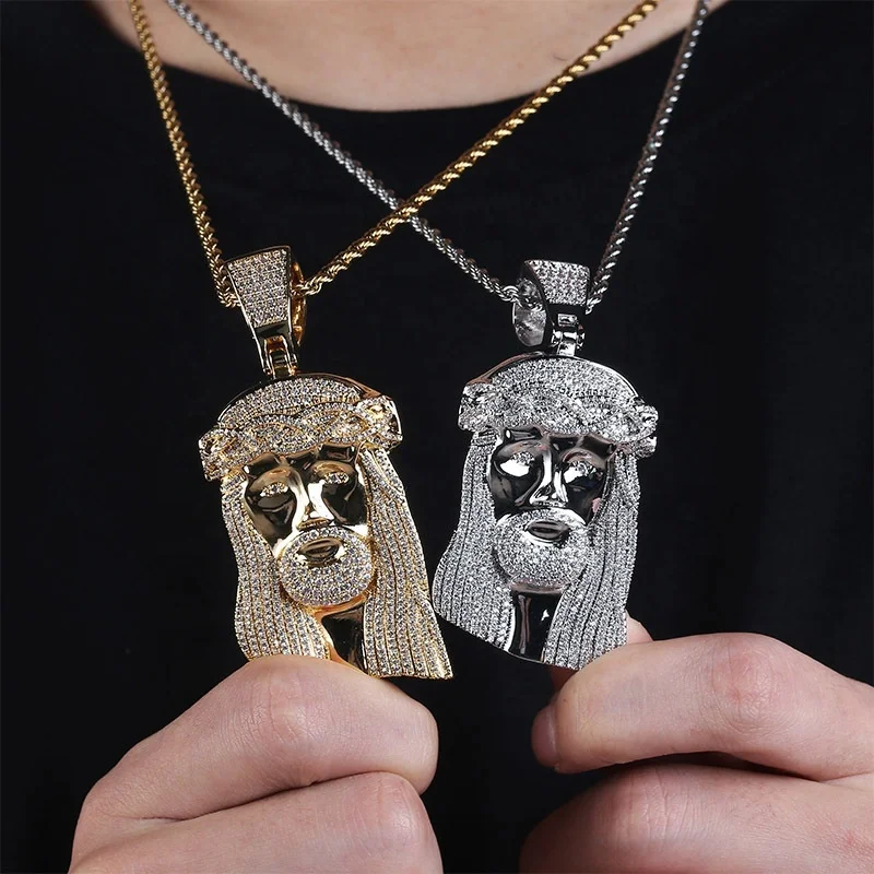 Wholesale Jesus Pendant Iced Out 3A Zircon Hip Hop Necklace