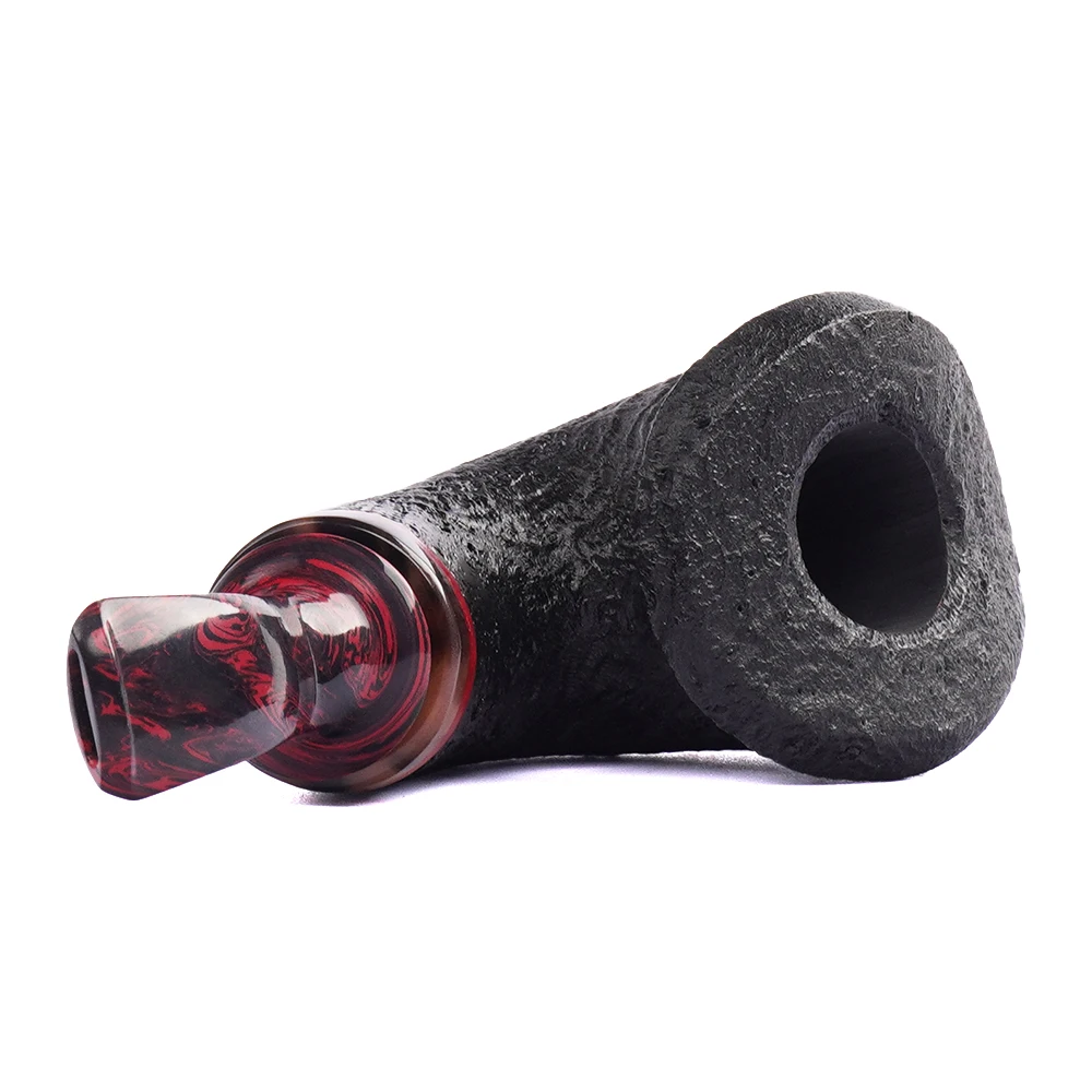 Se1f872bfd6294f1aae3f95c0346bb2eas Schwarze sandgestrahlte Freehand-Briarpfeife