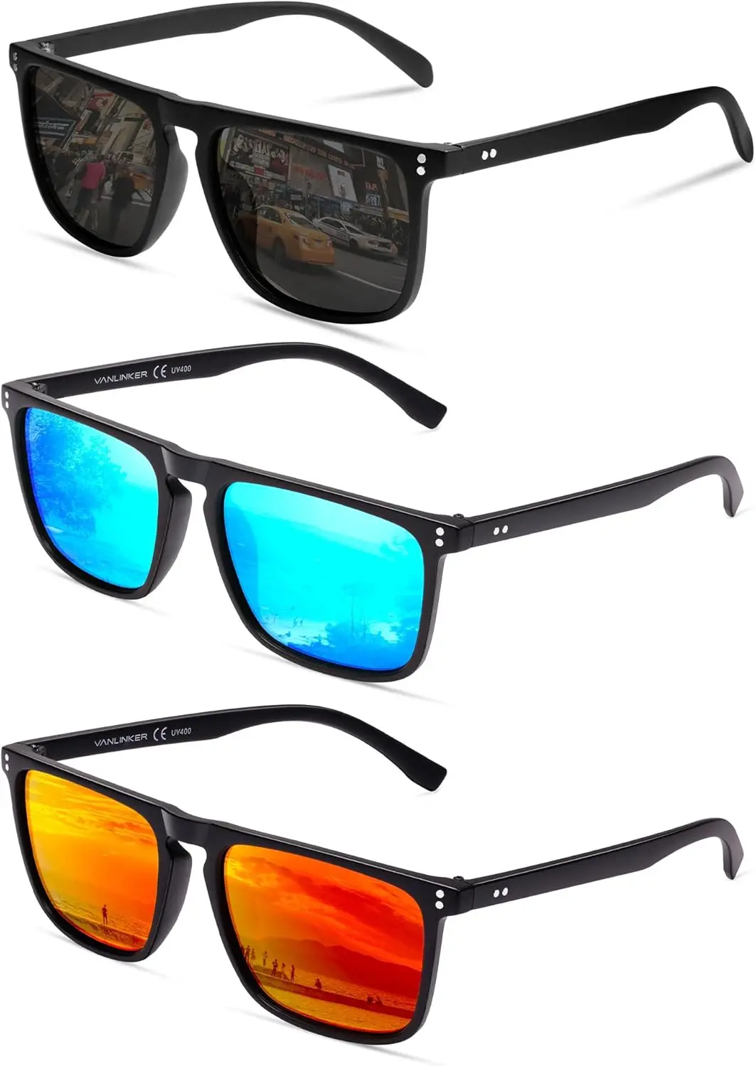 

Поляризованные квадратные солнцезащитные очки для мужчин и женщин, темные, с защитой от ультрафиолета, для вождения VL9748