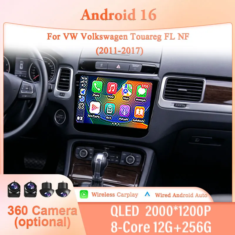 

9" Android 16 for VW Volkswagen Touareg FL NF 2011-2017 Car Stereo IPS HD Multimedia Player Wireless CarPlay GPS Navi WiFi DSP