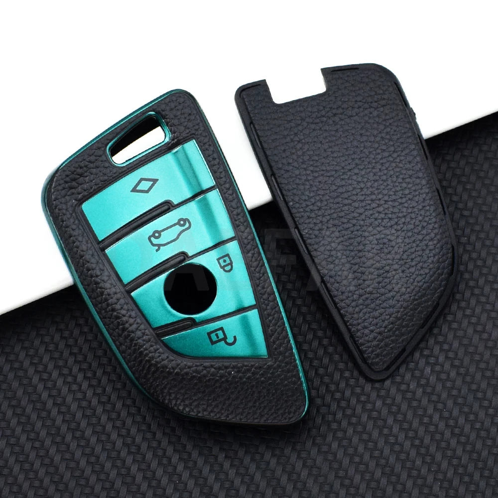 เคสหุ้มกุญแจรถหนัง TPU สำหรับ BMW 1 3 5 6ซีรีส์ X1 X5 X3 X6 X7 G20 G30 G11 F15 F16 G01 G02 F48พวงกุญแจอุปกรณ์เสริม