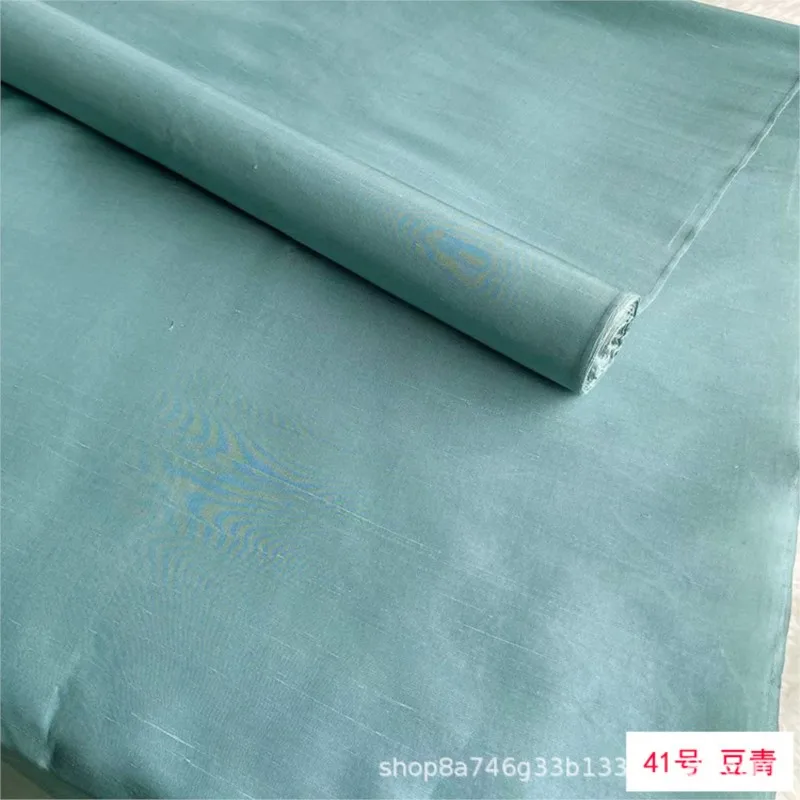 Solid-color silk double-palace fabric color-woven clothing cheongsam top