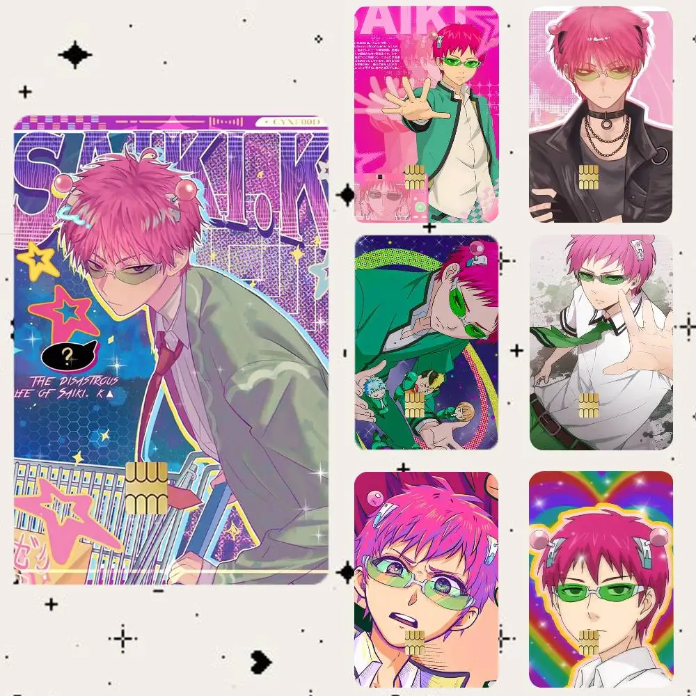 

Anime Saiki K Animals Funny HD Waterproof Card Skins Protective Stickers for Credit Bank Game Cards