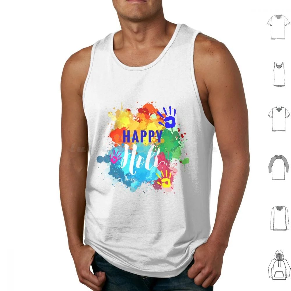 Happy Holi Colors India Hindu Spring Tank Tops Print Cotton Holi Colors Holi Happy Holi Festival Of Colors Holi Festival