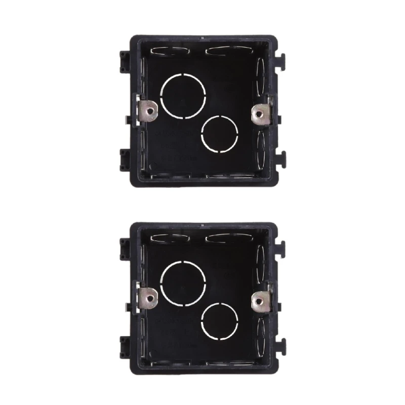 2pcs 86-Type PVC Junction Box Wall Mount Cassette For Switch Socket Base