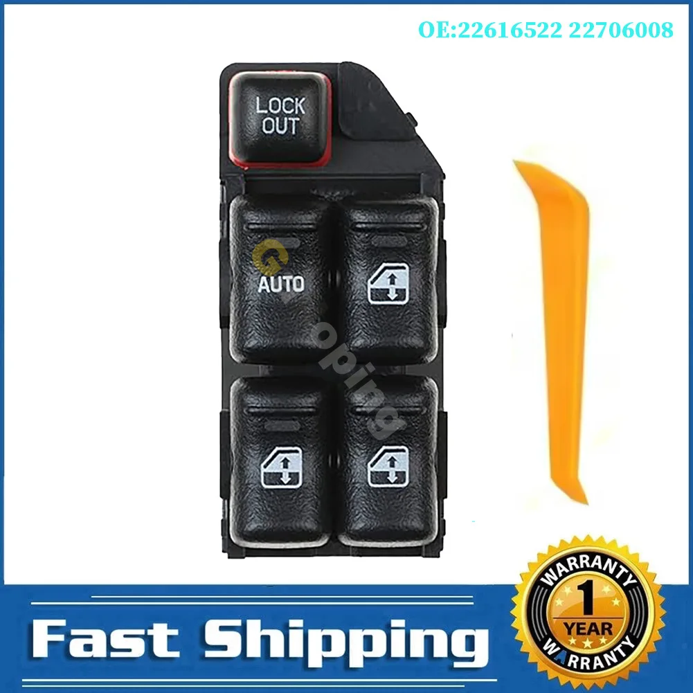 Interruptor Eléctrico del Elevalunas para Chevy Malibu Classic Cutlass 1997-1999, LHD, Botón Elevador de Vidrio, 22706008 22616522, Repuestos