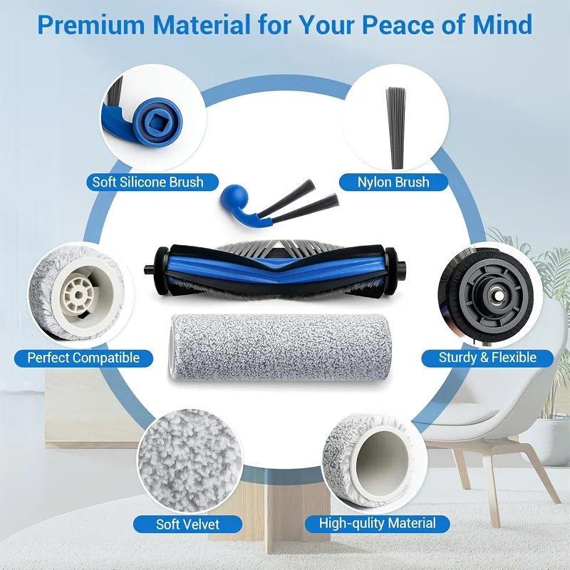 18-Piece Replacement Accessory Kit for Ecovacs DEEBOT T80 OMNI and Yeedi M14 Plus Robot Vacuums