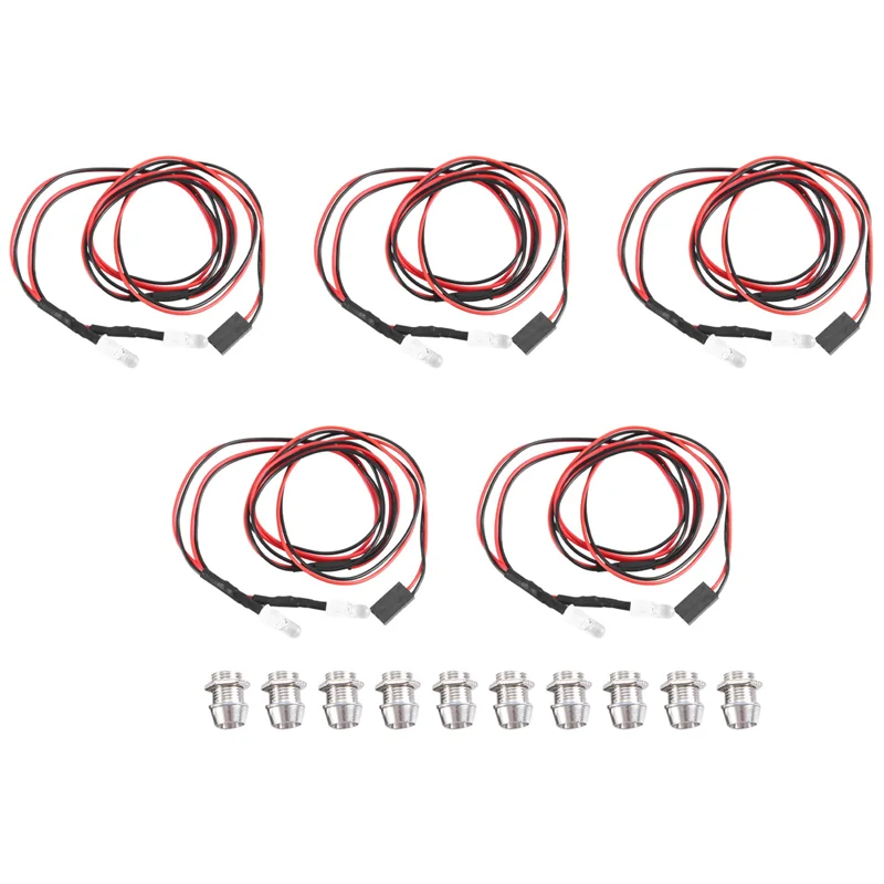 5 uds 2LED 5Mm faros piezas de repuesto RC luces LED para vehículo de derrape modelo 1/10, azul