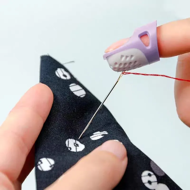 Sewing Thimbles Anti-slip Finger Covers Silicone Sewing Finger Tips Finger Protector Cover DIY Hand Cross-stitch Sewing Tools