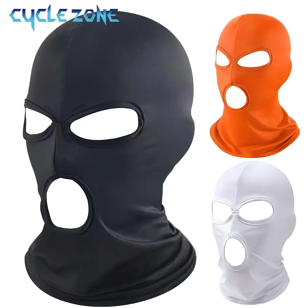 3 Hole Full Face Mask Unisex Elastic Breathable Mask Cap Quick Dry Balaclava MTB Cycling Head Scarf Outdoor Sports Face Cover
