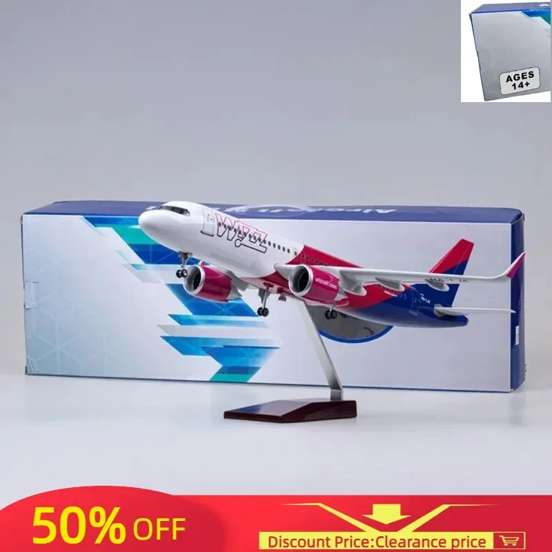

47CM 1/80 Airplane A320NEO A320 NEO Wizz Air Airlines Model Toy Light & Wheel Landing Gear Diecast Resin Plane Model