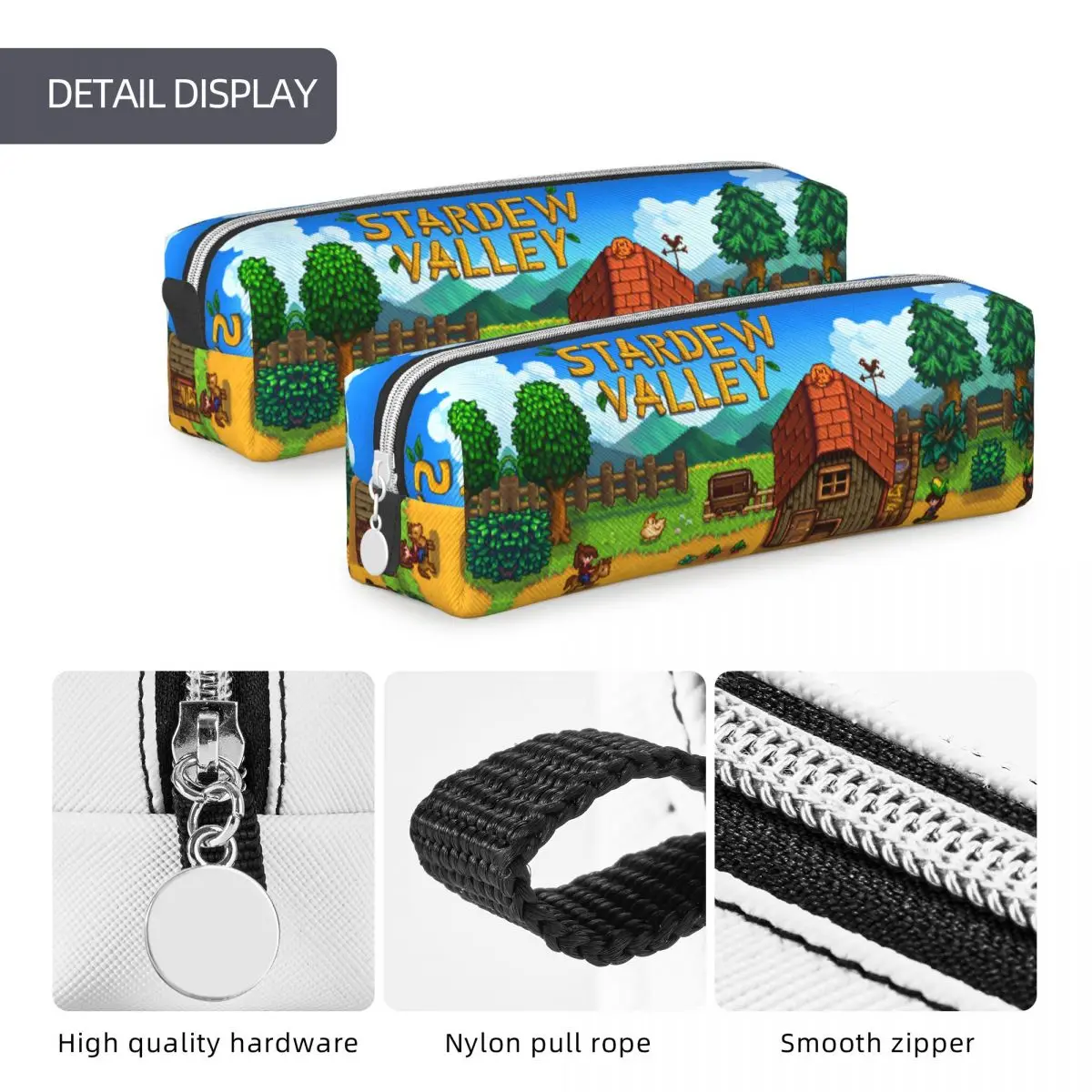 جميل Stardew Valley مقلمة الزراعة RPG لعبة Pencilcases حامل قلم للطلاب حقائب ذات سعة كبيرة الطلاب المدرسة