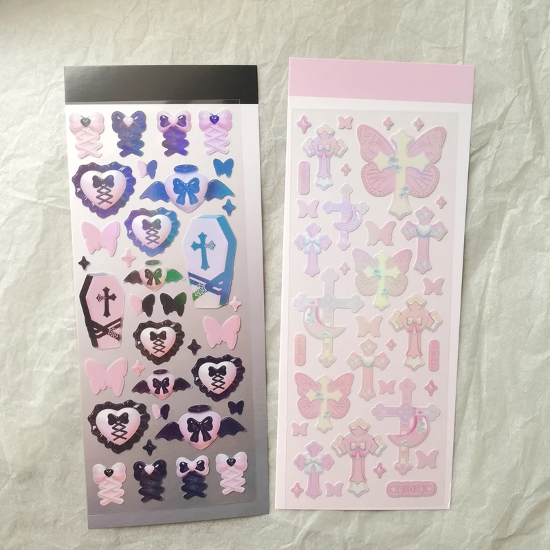 Cute Star Moon Rose Series Laser Stickers Hand Account Idol Card DIY Material Decorative Sticker Personalized Korean Stationery