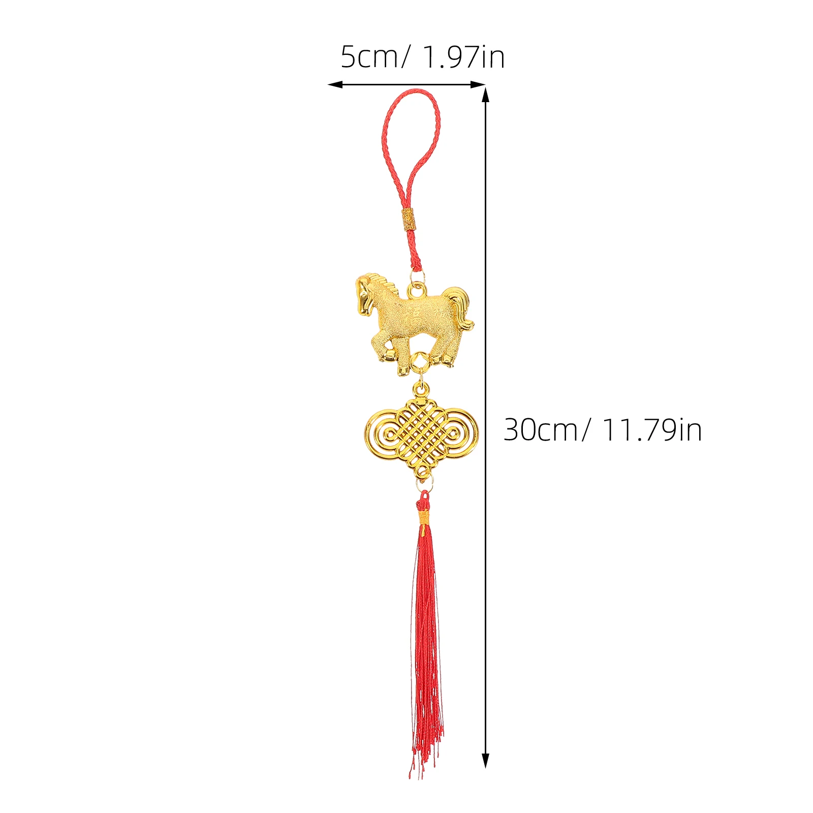 6 قطعة سنة الحصان 2026 شرابة قلادة السنة الصينية الجديدة زينة لسيارة مرآة الرؤية الخلفية مهرجان الربيع زودياك حلية #6