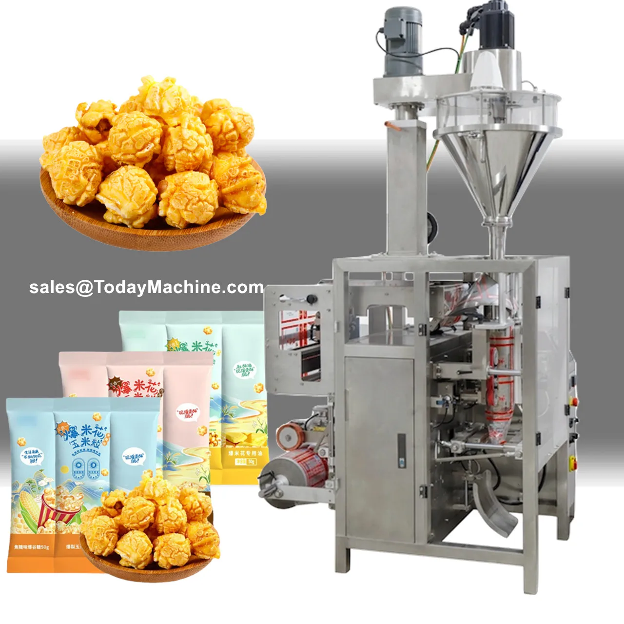 Automatic Collar Type Back Seal Bag Nuts Pine Nut Food Granule Filling Packaging Machine