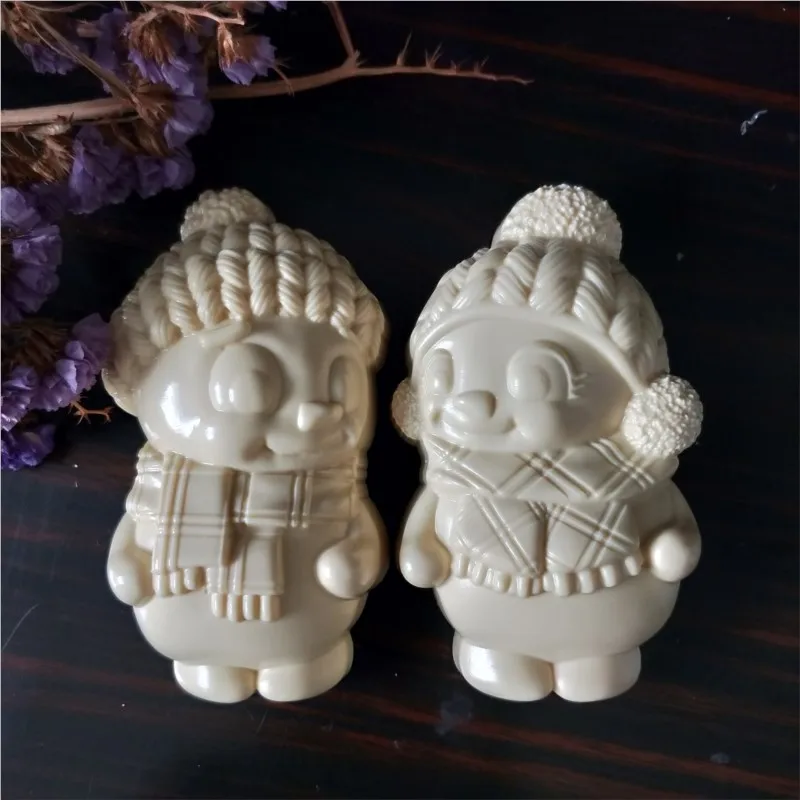 

TS0097/8 PRZY Mold Silicone Christmas Soap Molds Silicone Fondant Mould Clay Resin Gypsum Chocolate Boy and Girl Snowman Baby