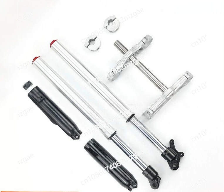 Upside Down Front Forks 39mm/42mm with Triple Clamps, Front Suspension Inverted Fork for Small Motorcycle