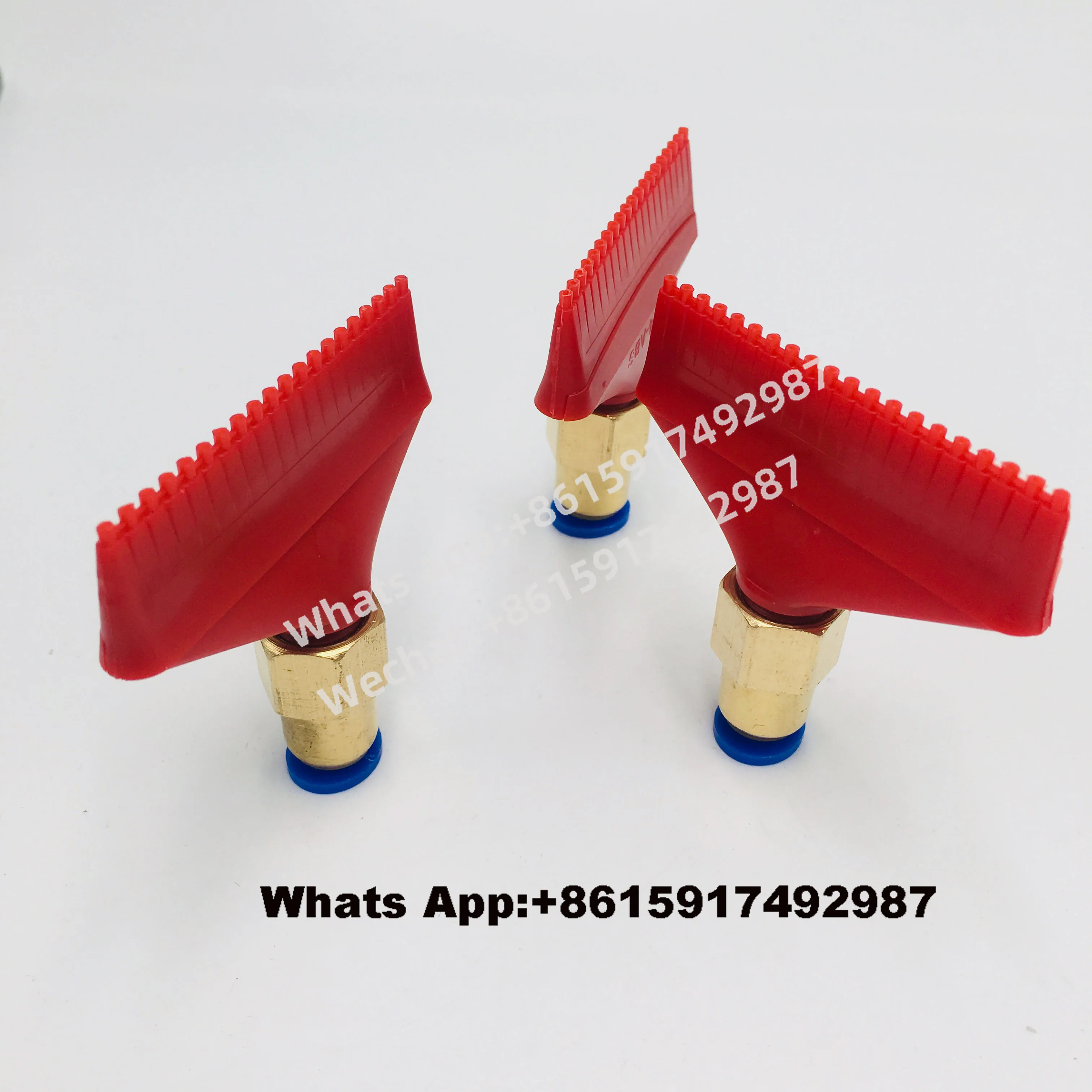 Quality Plastic ABS Red Wind Jet Air Nozzle 20 Holes 65mm Blow-Off Flat Fan Spray Nozzle With 8mm Pipe Connector