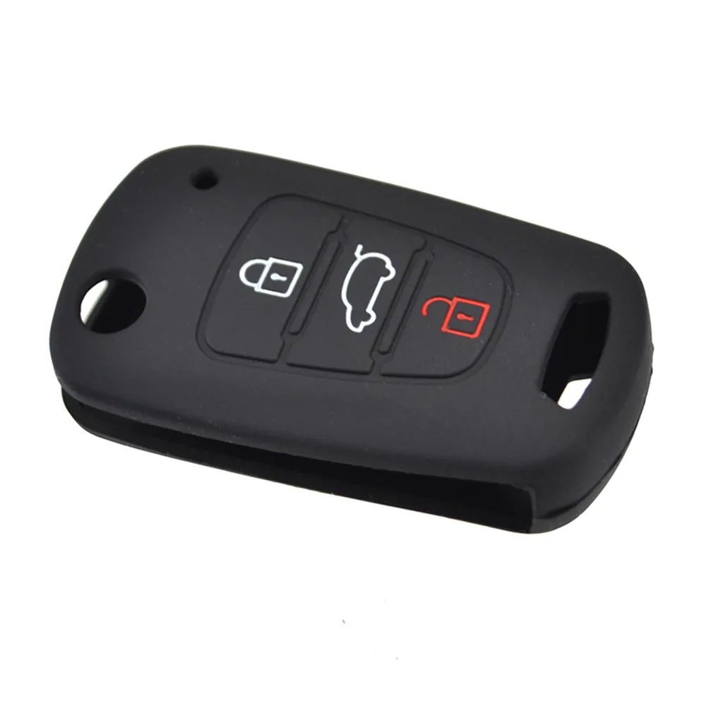 Silicone Key Case Fob For Kia Rio Soul Venga Picanto Rio Sorento Ceed Sportage For Hyundai i20 i30 Veloster ix20 Remote Cover