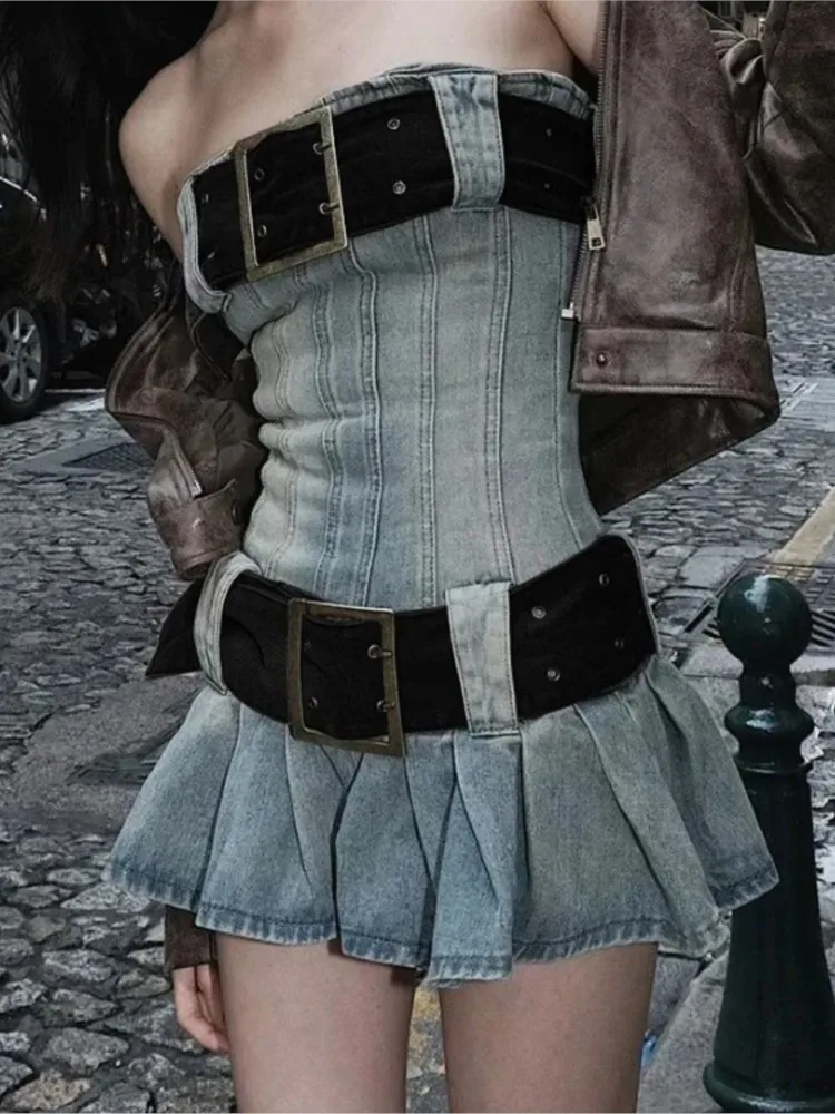 

Summer Dress Y2k Clothing Vestidos Trendy Bodycon Dresses 2025 Woman Tube Top Mini sexy Vestido Parties-party Slim Party Prom