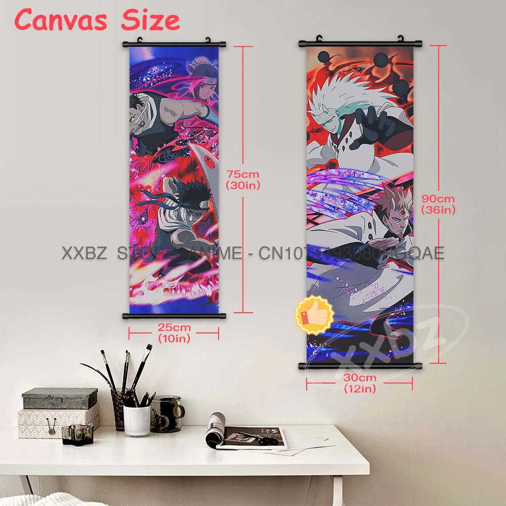 Naruto Scrolls Bild Anime Poster Uchiha Sasuke Leinwand Home Decor Nara Shikamaru Innen hängende Gemälde Rock Lee Wandkunst – Detail 5