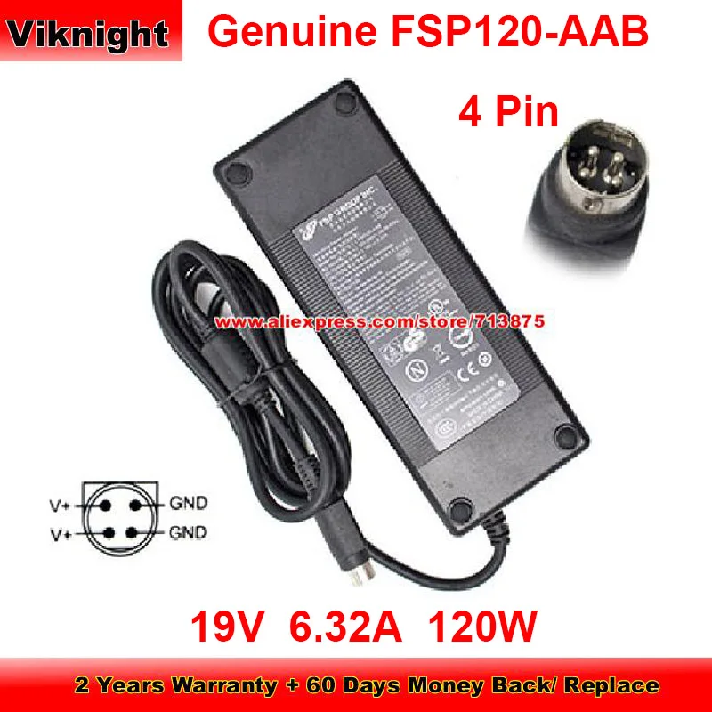 

Genuine FSP120-AAB for FSP AC Adapter 19V 6.32A 120W Charger Cybernet H19 9NA1200314 H4192100196 Round with 4 Pin Tip