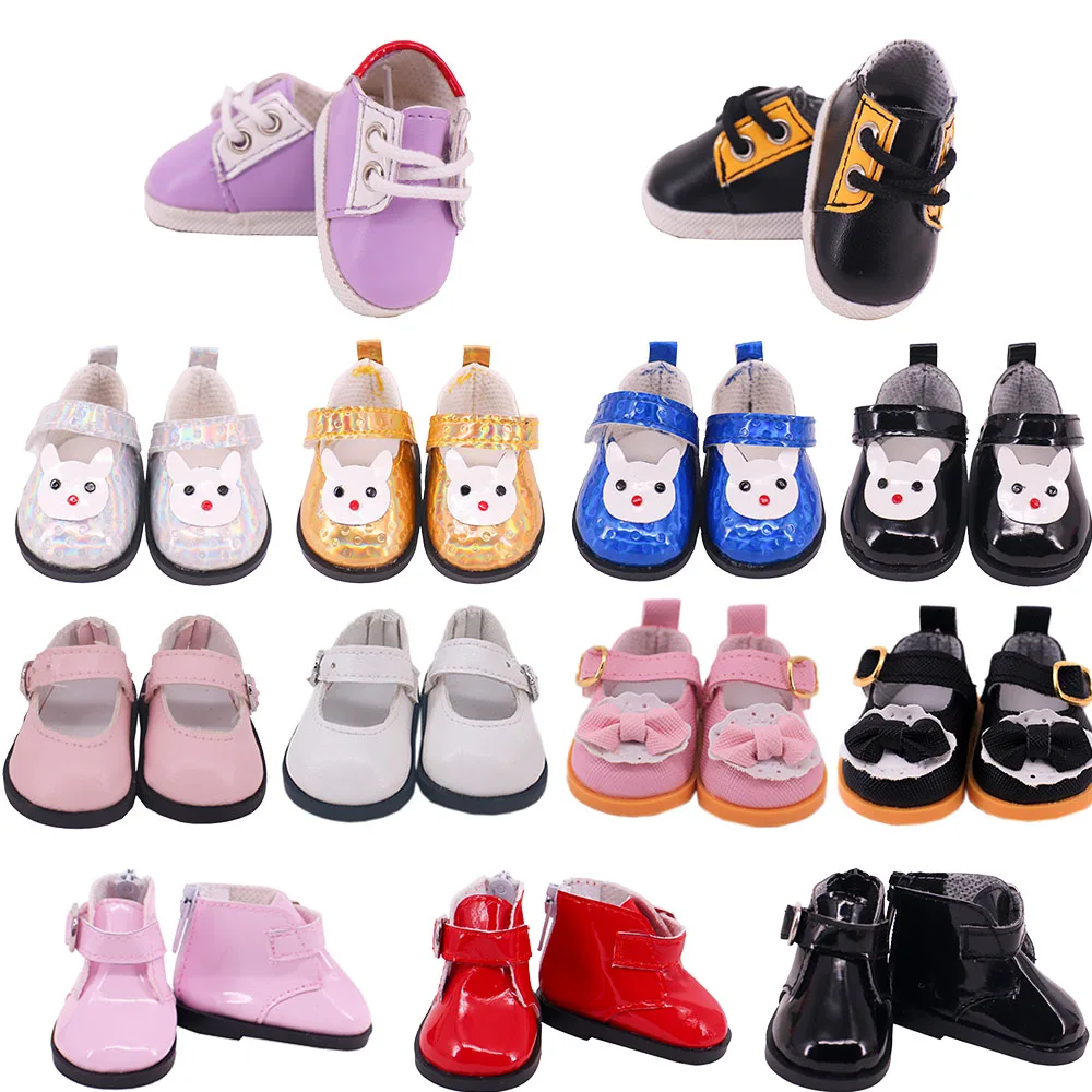 5 Cm Buckle PU Doll Shoes Sneakers Canvas For 14 Inch Doll&BJD 20cm Cotton Doll 30-33cm Paola Renio Girls Toy Russia Gift