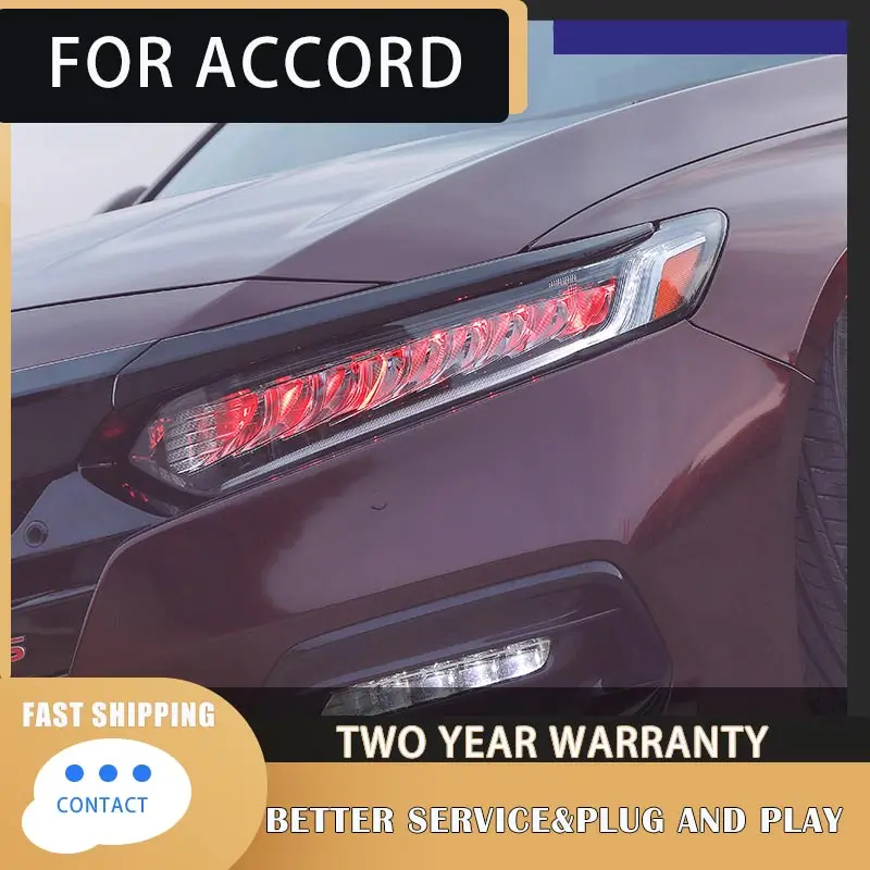 

Все светодиодные передние фары для Honda Accord G10 2018-2021, светодиодные фары, дневные ходовые огни, светодиодные динамические поворотники, автомобильные аксессуары