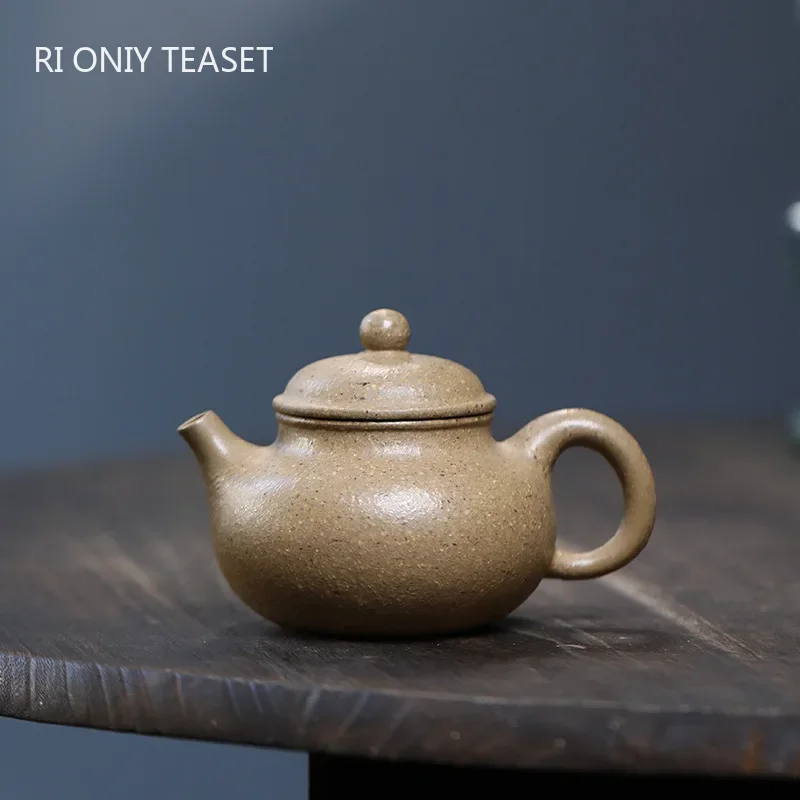 

180ml Chinese Yixing Purple Clay Teapot Handmade Coarse Sand Section Mud Tea Pot Beauty Tea Infuser Kettle Famous Zisha Tea Set