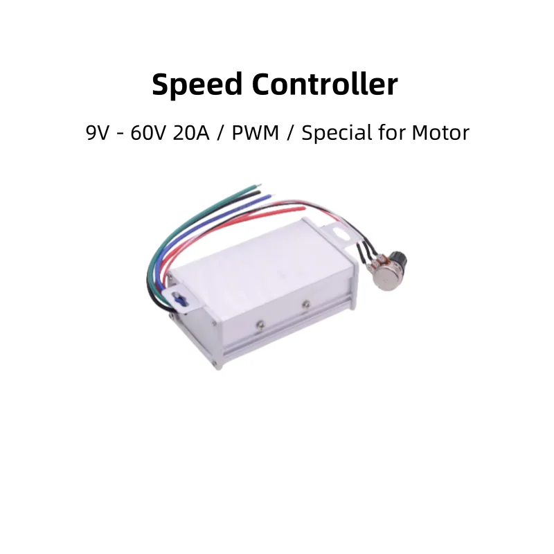 DC Motor PWM Speed Controller, 6V/12V/24V - 90V, 20A, High - Power Speed And Dimming Module With Enclosure