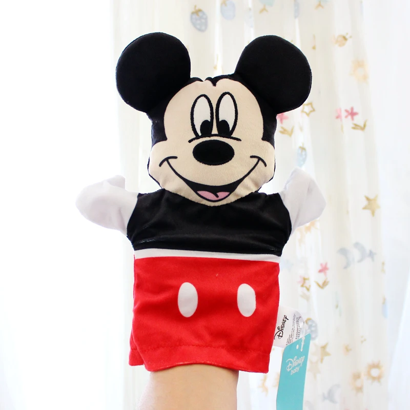 Disney Handpuppe Mickey Minnie Donald Gänseblümchen Ente Pluto Lovley Plüsch Anime Puppen Geschichte Spielzeug für Baby Kinder Weihnachts geschenke