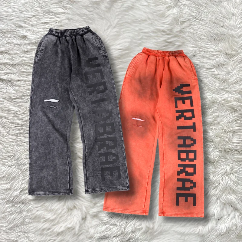 High Street Vertabrae Pants Casual Letters Print Women Men Y2k Sweatpants