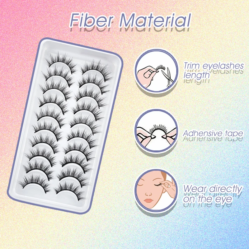 DEVOSERVICE Lashes 6/10Pairs Natural False Eyelashes 3D Mink Eyelashes Dramatic Eyelashes Makeup Eyelashes Wholesale Maquiagem