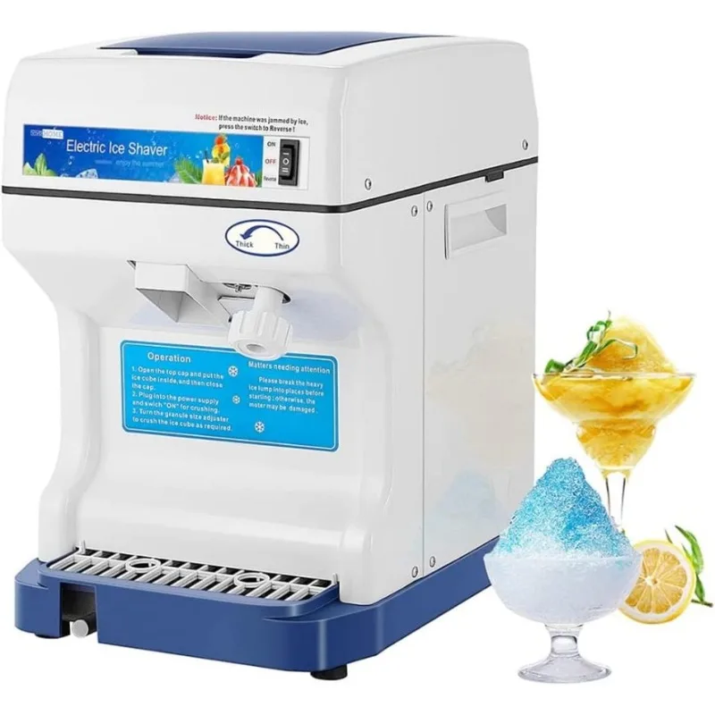 VIVOHOME Electric Ice Crusher Shaver Snow Cone Maker Machine 265lbs/hr for Home and Commercial Use Blue